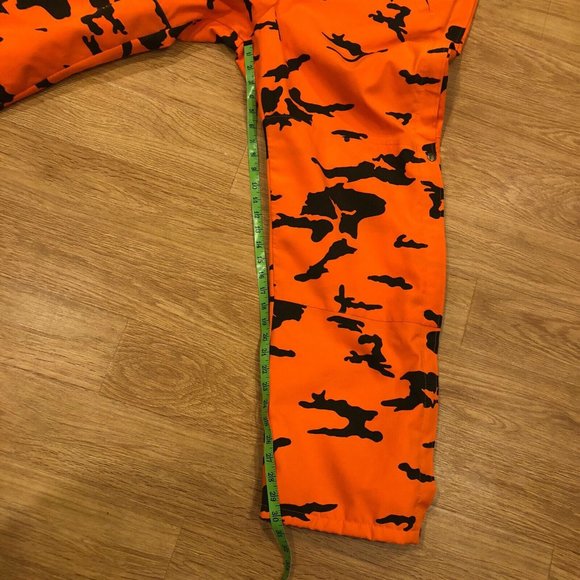 Columbia VINTAGE Gore Tex Thinsulate Men Medium Orange Camo Hunting Bib Overalls - Picture 6 of 9